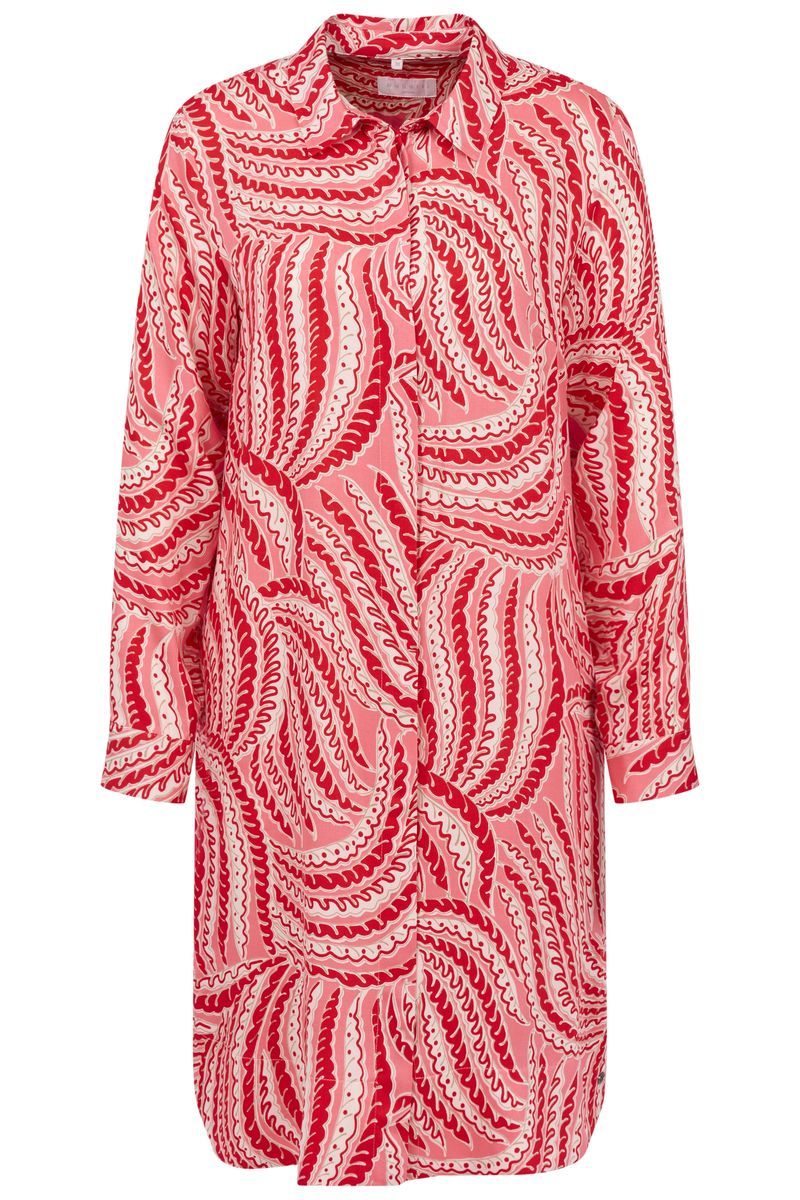 Viskose-Hemdblusenkleid mit grafischem Print