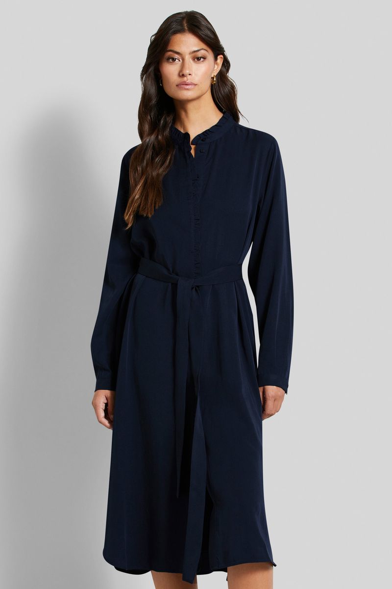 Midi-Hemdblusenkleid mit Rüschendetails