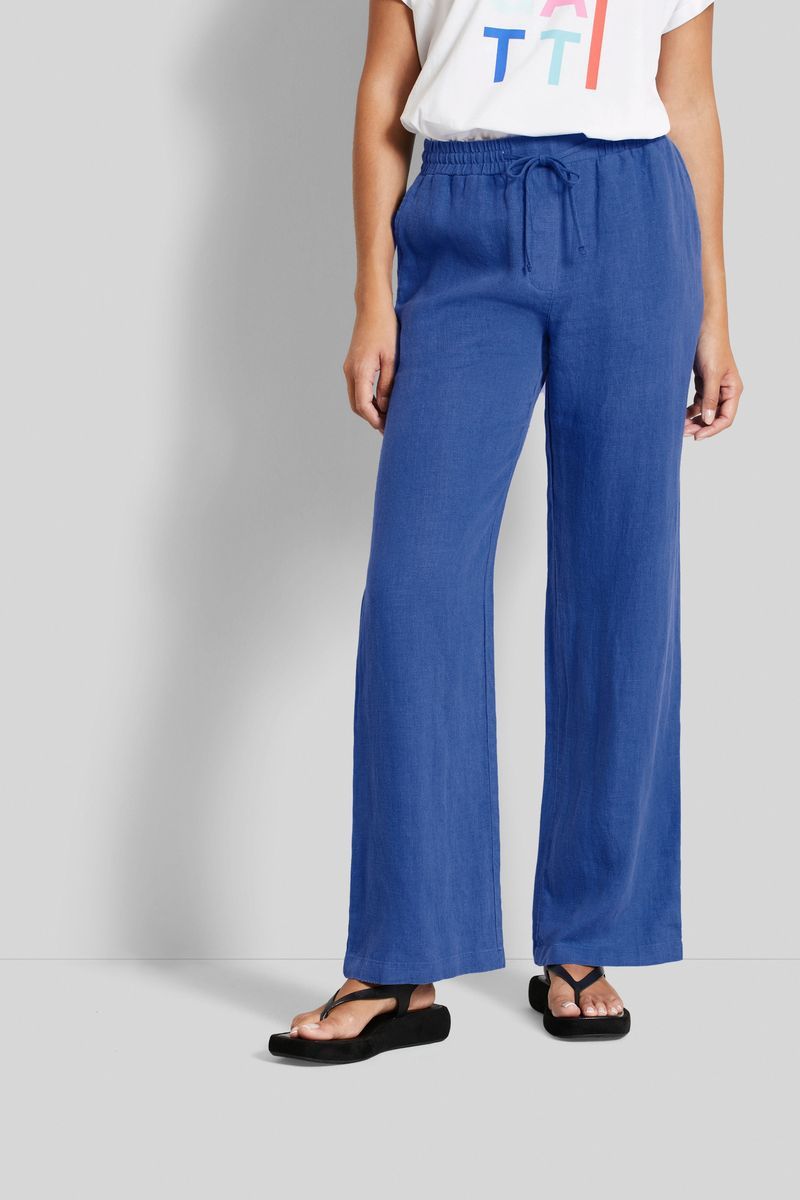 Weite Leinenhose mit Kordelzug