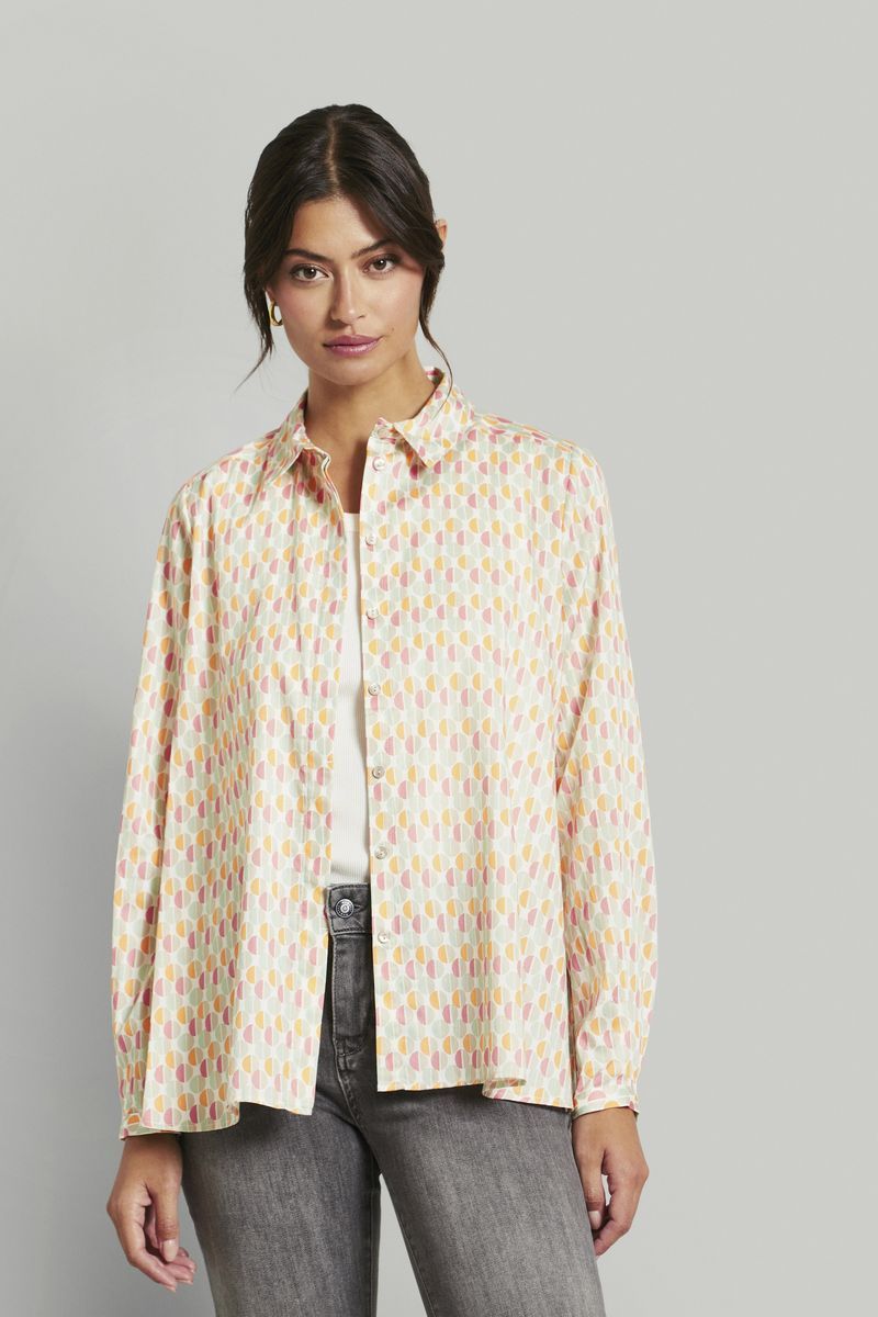 Bio-Baumwollbluse mit geometrischem Print