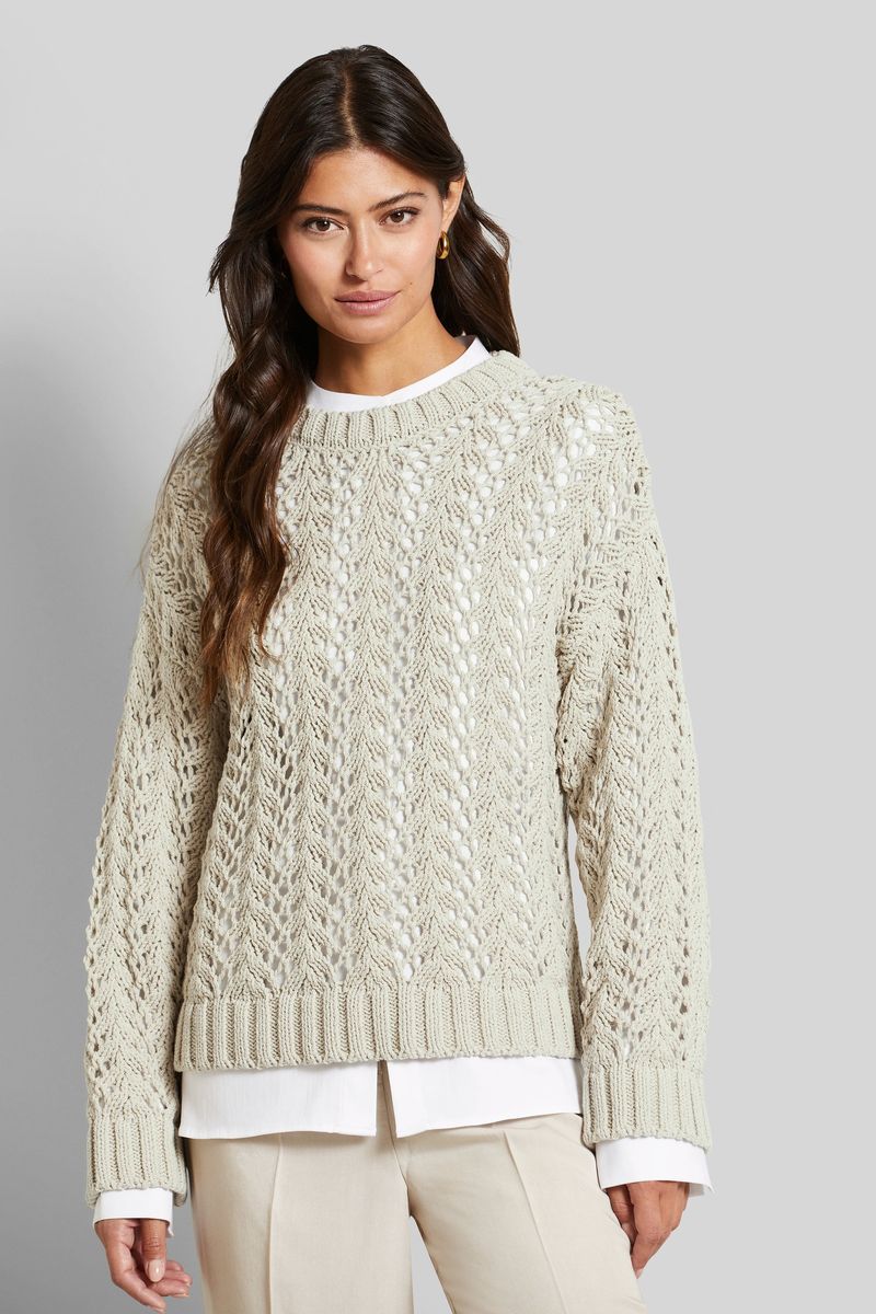 Lochstrickpullover mit Pointelle-Muster