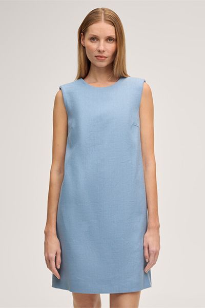 Ärmelloses Eggshape-Minikleid aus Leinenmix