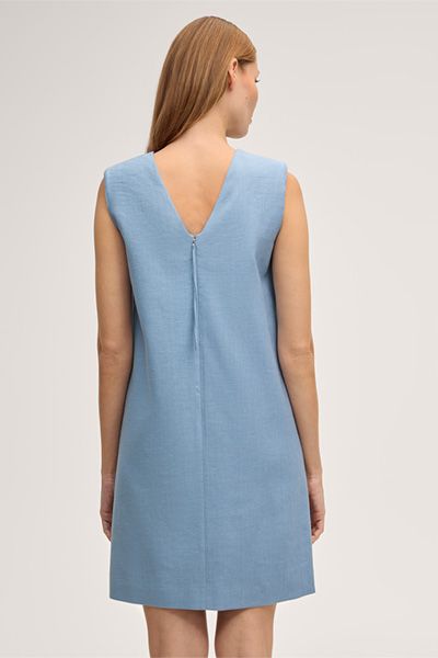 Ärmelloses Eggshape-Minikleid aus Leinenmix