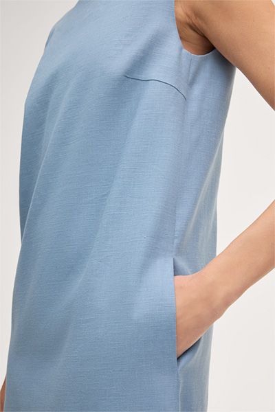 Ärmelloses Eggshape-Minikleid aus Leinenmix