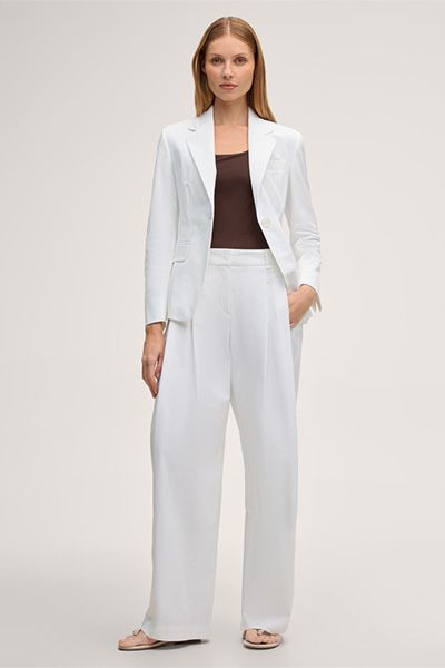 Klassischer Einknopf-Gabardine-Blazer
