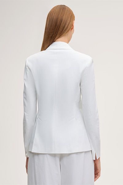 Klassischer Einknopf-Gabardine-Blazer