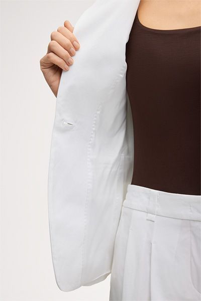 Klassischer Einknopf-Gabardine-Blazer