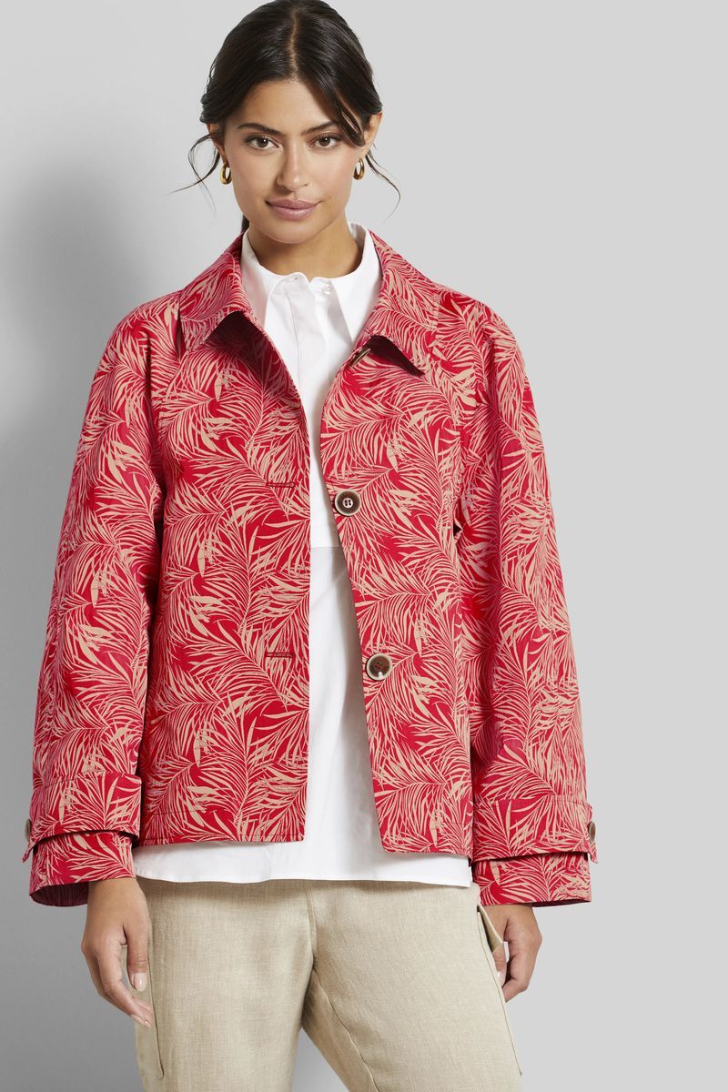 Oversized Blouson mit Jacquard-Blattmuster