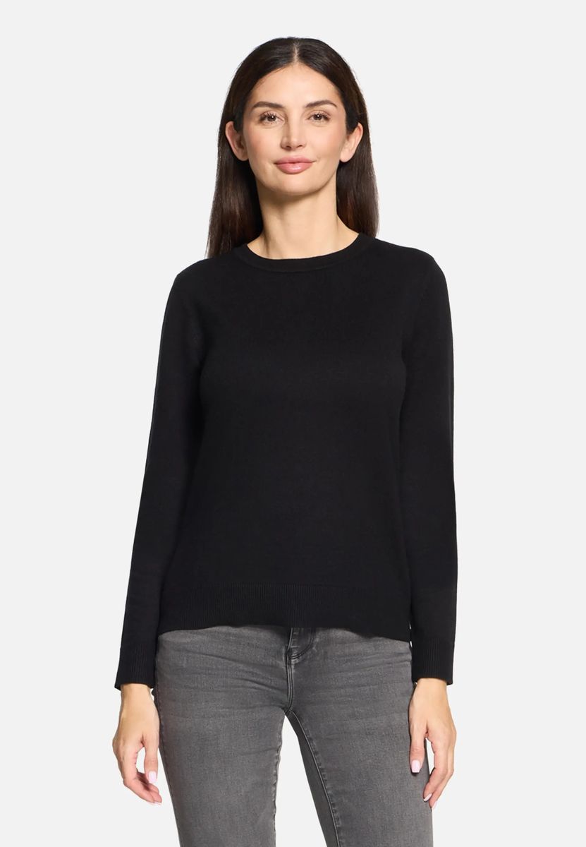 Klassischer Feinstrickpullover mit Rundhalsausschnitt