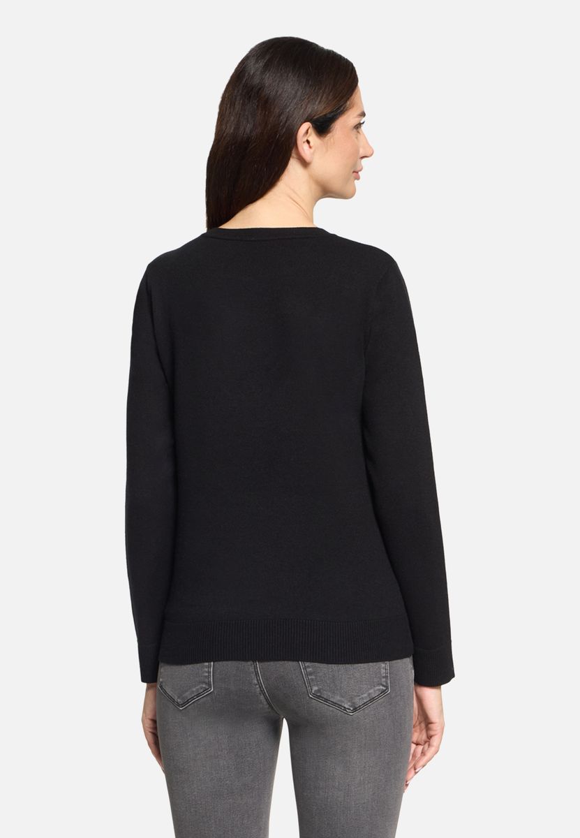 Klassischer Feinstrickpullover mit Rundhalsausschnitt