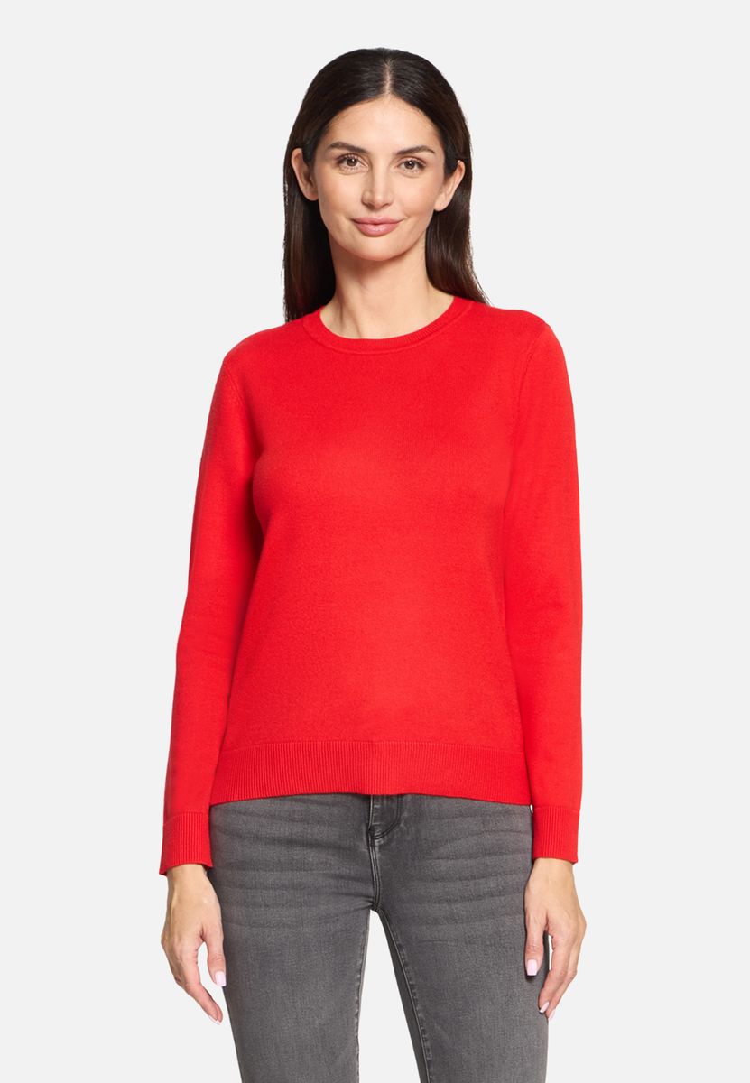 Klassischer Feinstrickpullover mit Rundhalsausschnitt