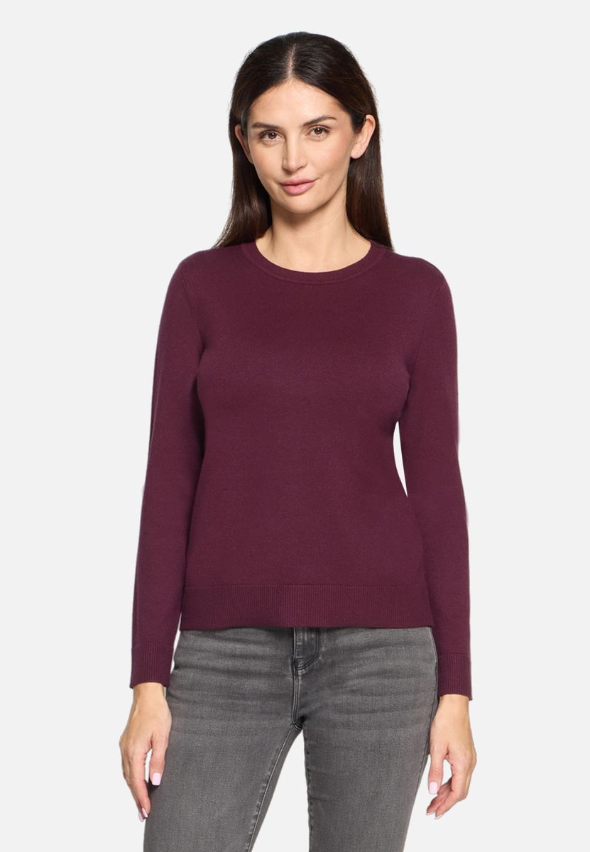 Klassischer Feinstrickpullover mit Rundhalsausschnitt
