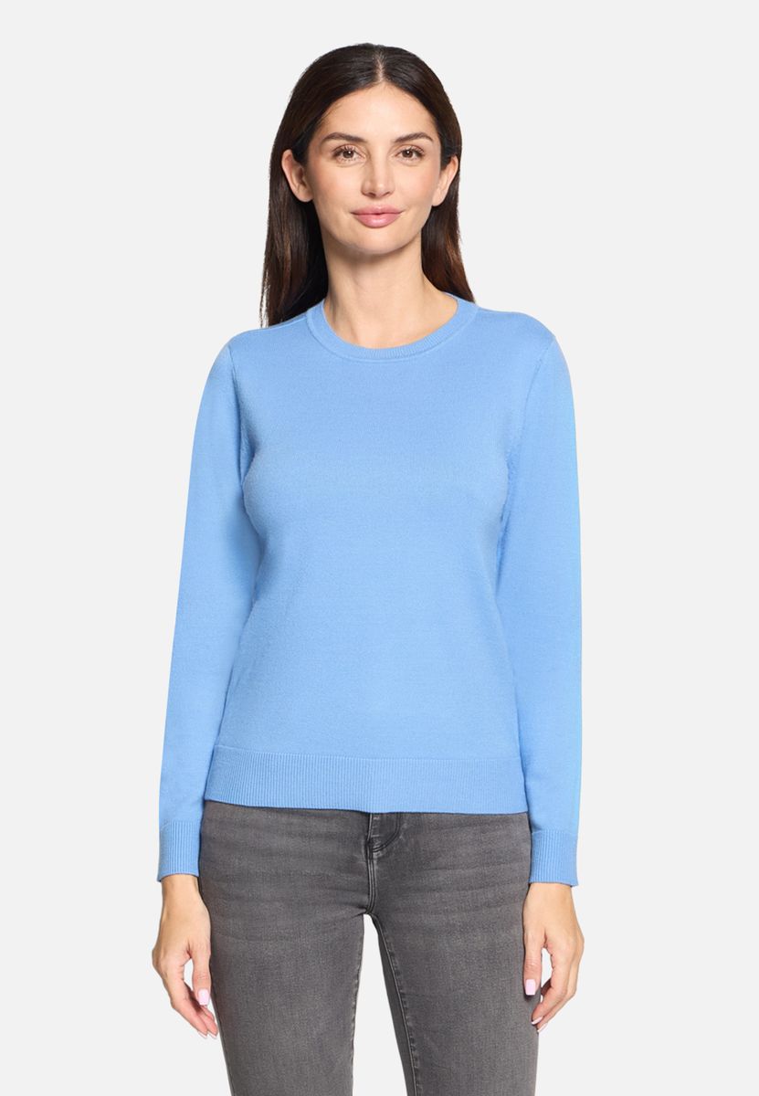 Klassischer Feinstrickpullover mit Rundhalsausschnitt
