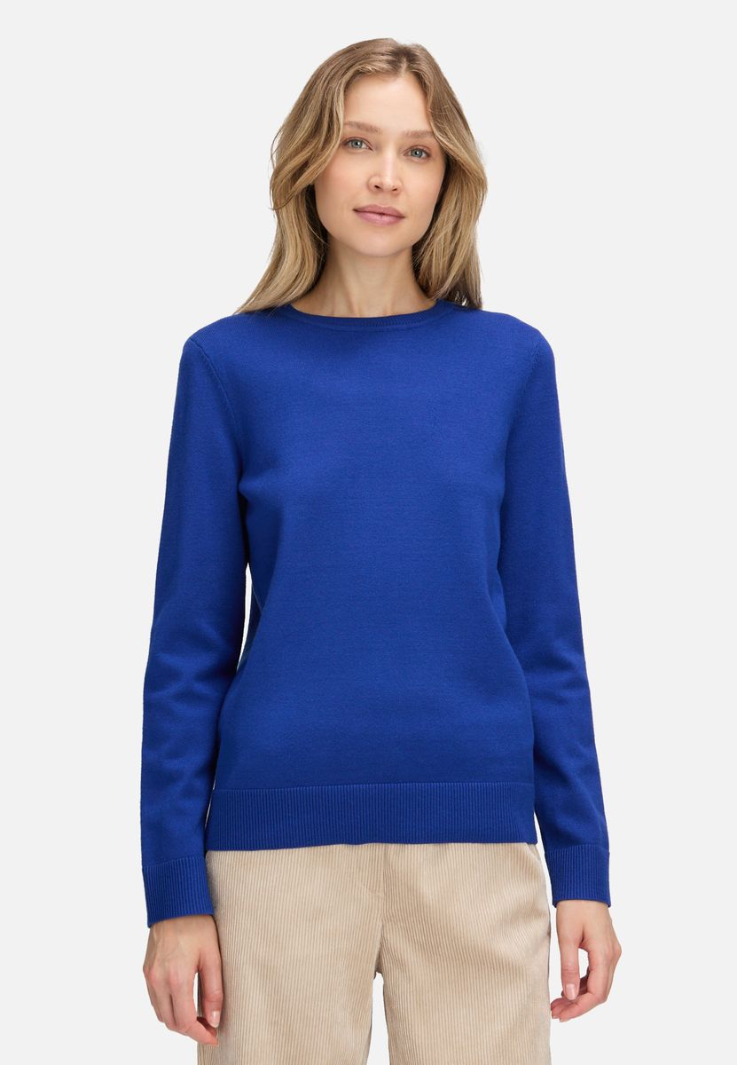 Klassischer Feinstrickpullover mit Rundhalsausschnitt