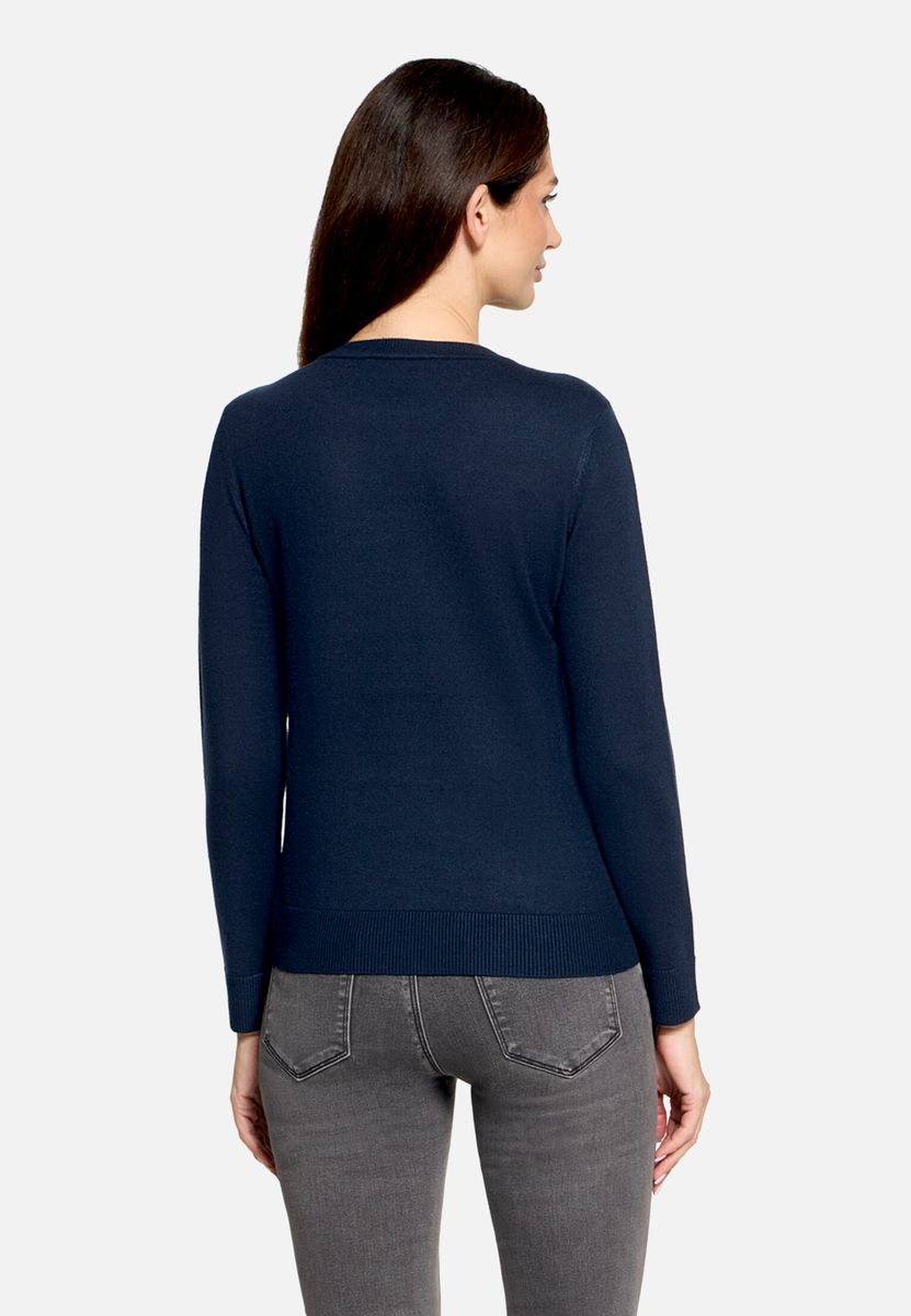 Klassischer Feinstrickpullover mit Rundhalsausschnitt