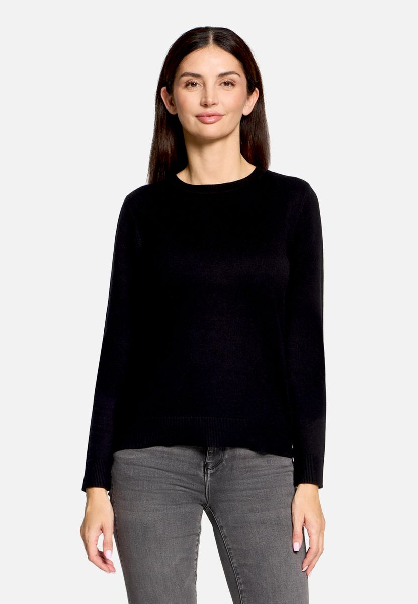 Klassischer Feinstrickpullover mit Rundhalsausschnitt