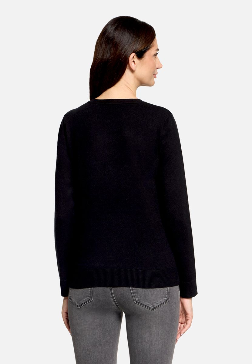 Klassischer Feinstrickpullover mit Rundhalsausschnitt