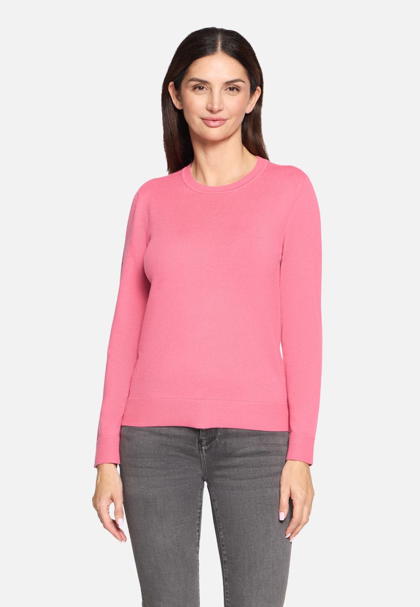 Klassischer Feinstrickpullover mit Rundhalsausschnitt