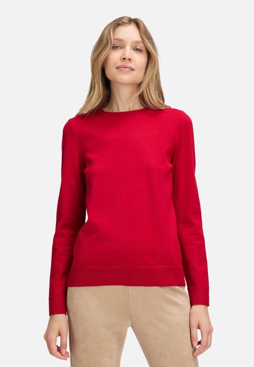 Klassischer Feinstrickpullover mit Rundhalsausschnitt