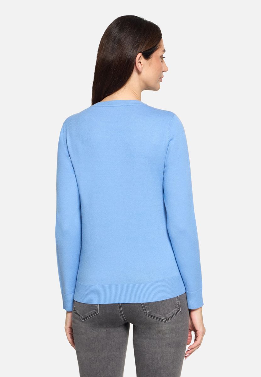 Klassischer Feinstrickpullover mit Rundhalsausschnitt
