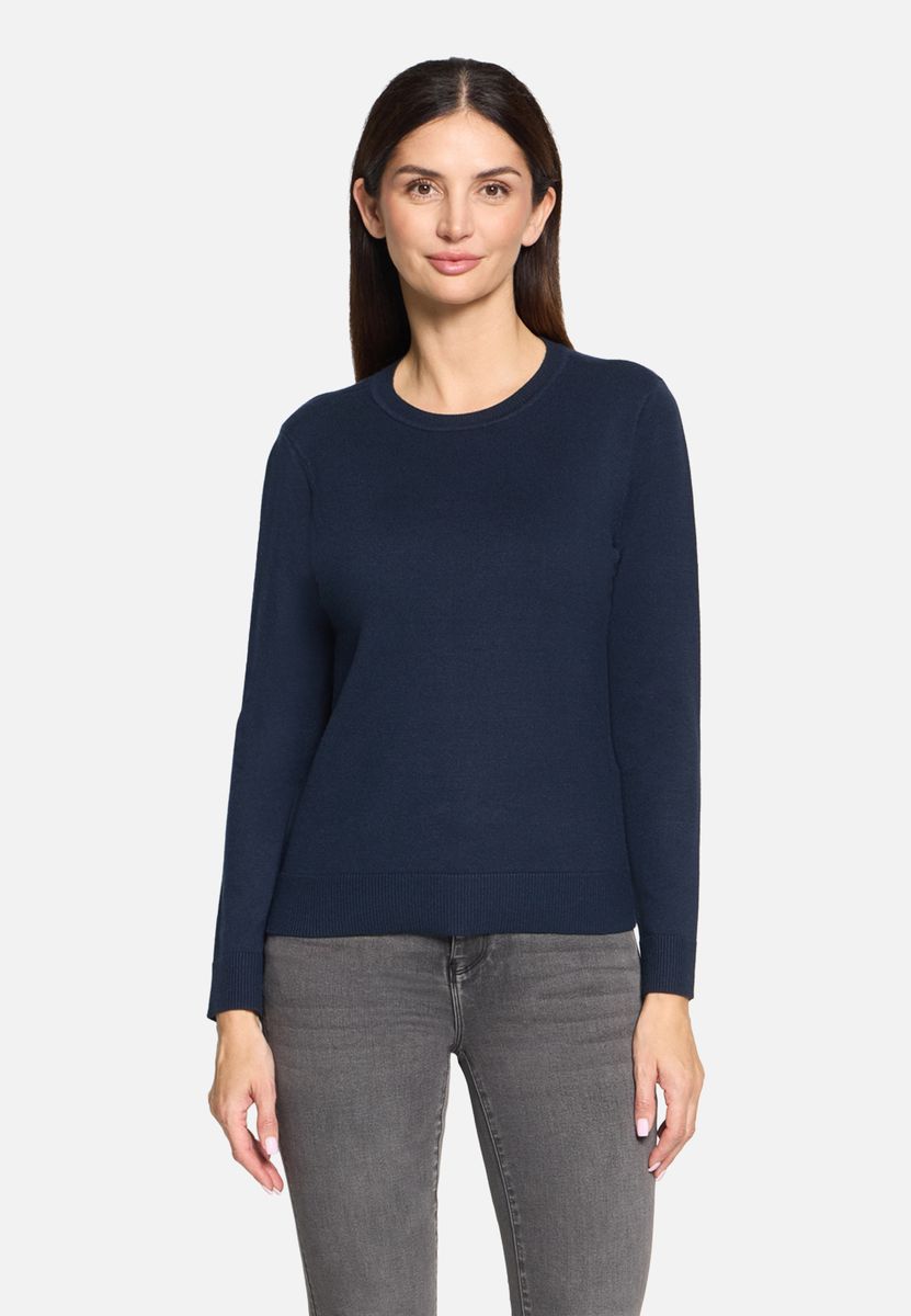 Klassischer Feinstrickpullover mit Rundhalsausschnitt