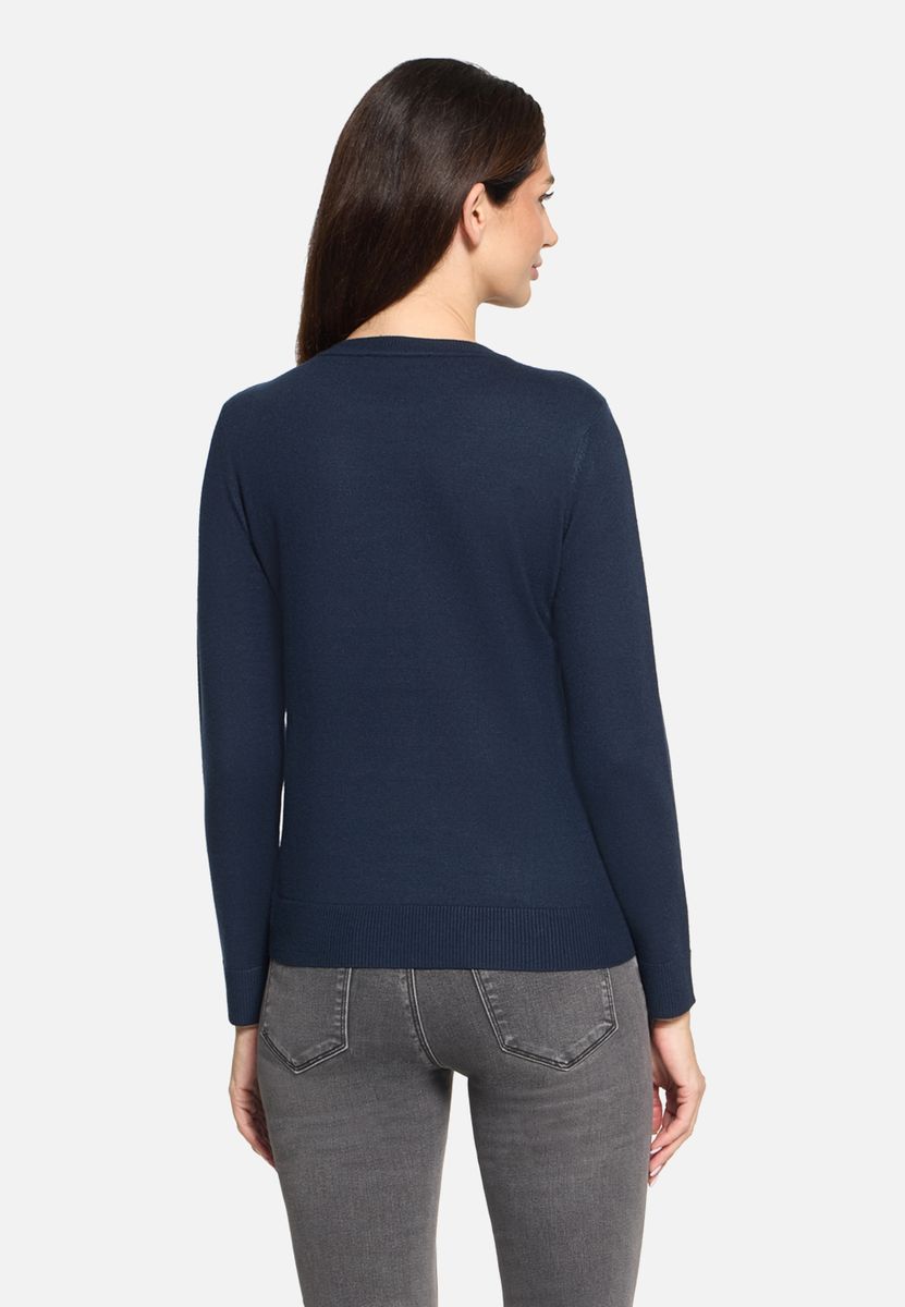 Klassischer Feinstrickpullover mit Rundhalsausschnitt