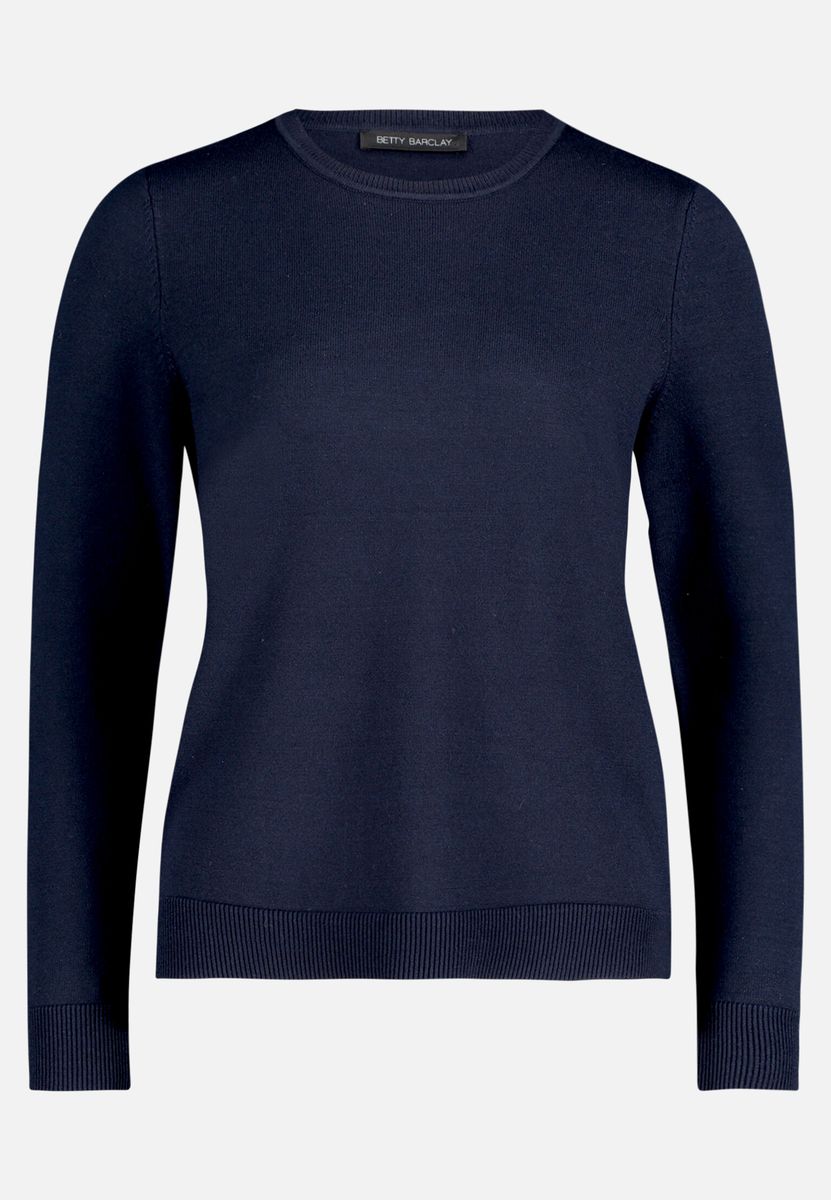 Klassischer Feinstrickpullover mit Rundhalsausschnitt