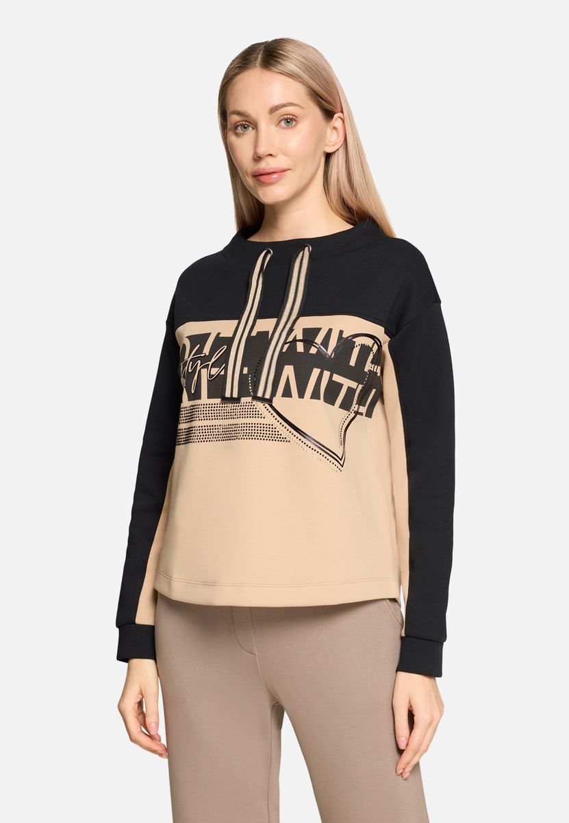Sweatshirt mit Grafikprint und Farbblockdesign