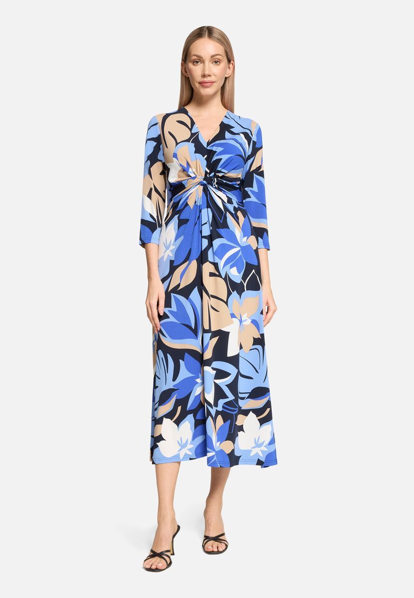 Florales Midikleid mit Knotendetail