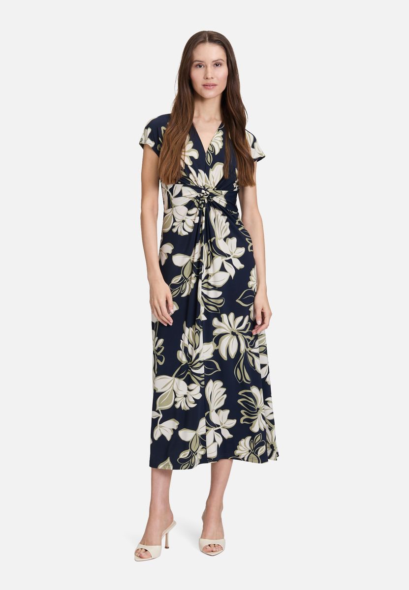 Florales Midikleid mit Knotendetail
