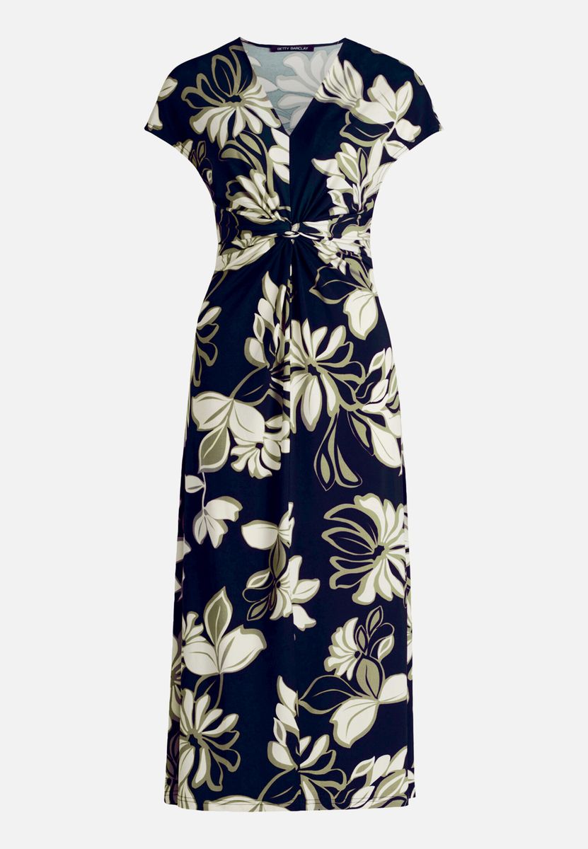 Florales Midikleid mit Knotendetail