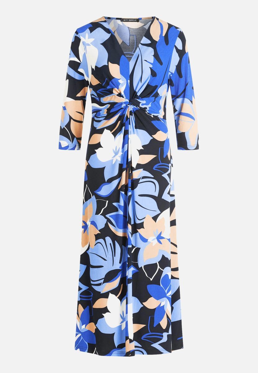 Florales Midikleid mit Knotendetail