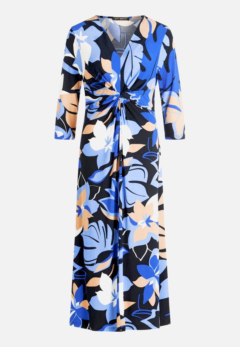 Florales Midikleid mit Knotendetail