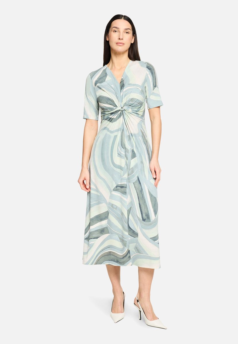 Florales Midikleid mit Knotendetail