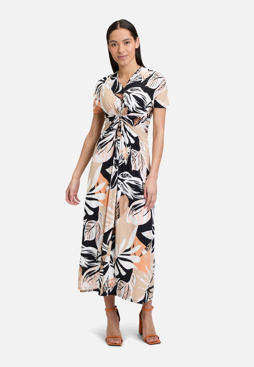 Florales Midikleid mit Knotendetail