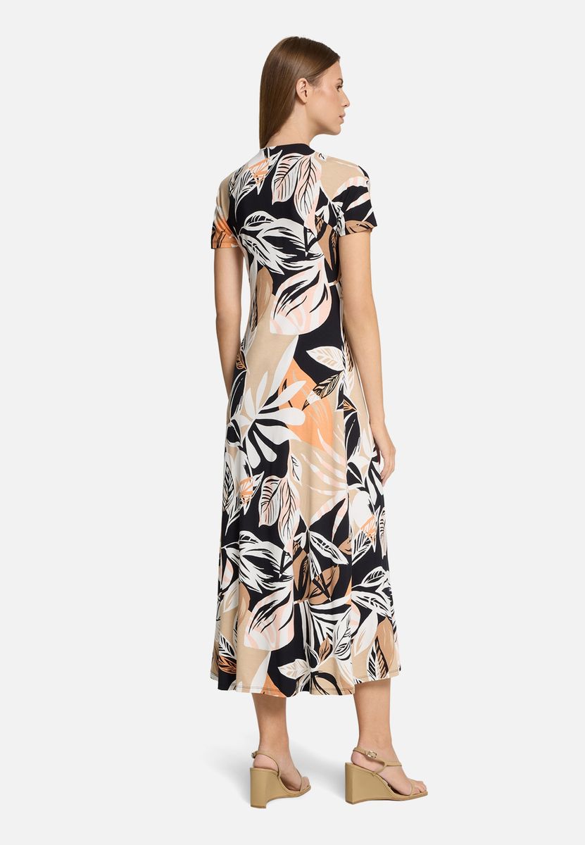 Florales Midikleid mit Knotendetail