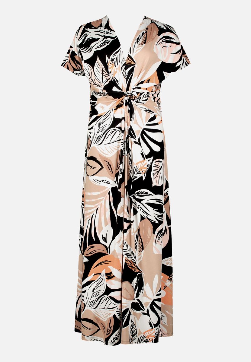 Florales Midikleid mit Knotendetail