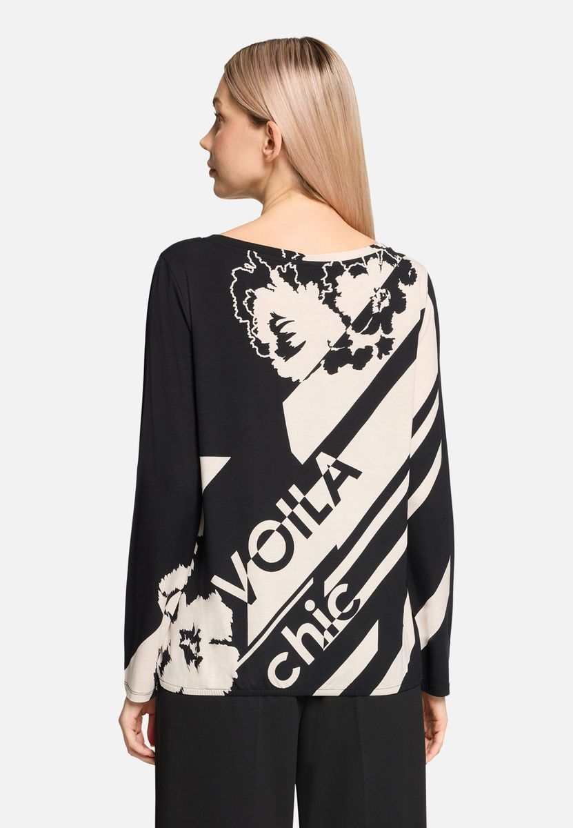 Langarmshirt mit grafischem Blumenmuster