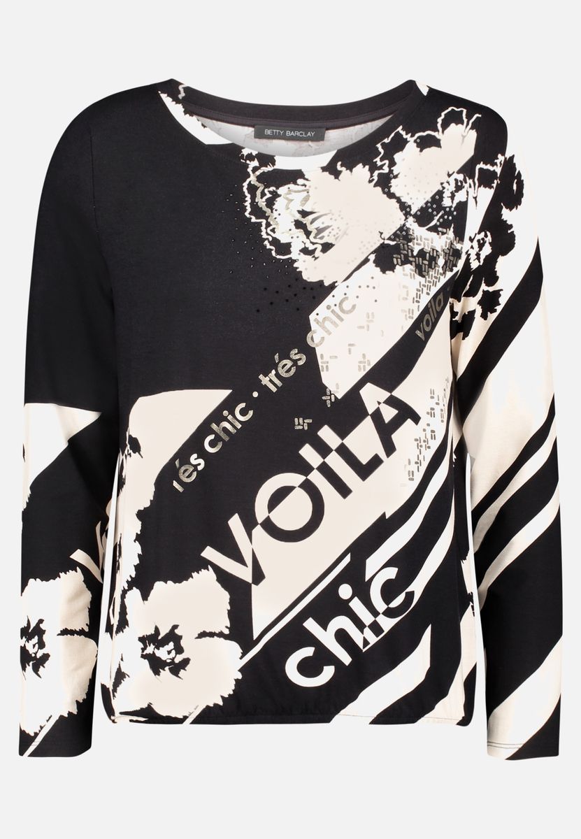 Langarmshirt mit grafischem Blumenmuster