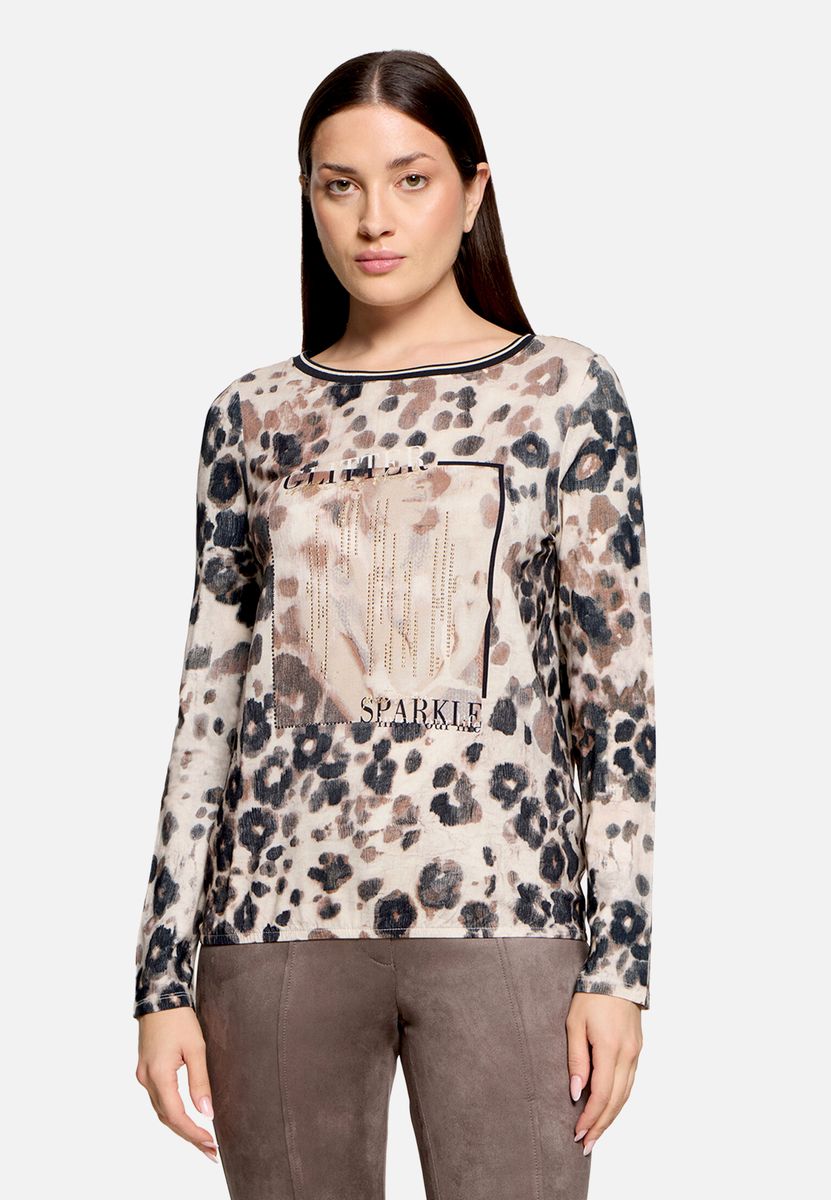 Langarmshirt mit grafischem Blumenmuster