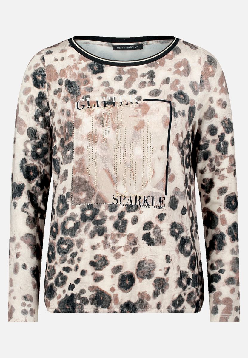 Langarmshirt mit grafischem Blumenmuster
