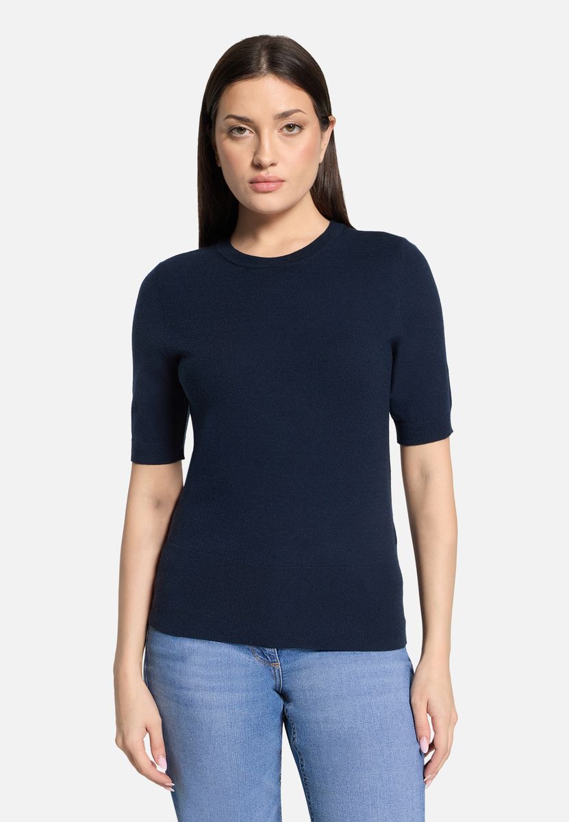 Zeitloser Kurzarm-Strickpullover