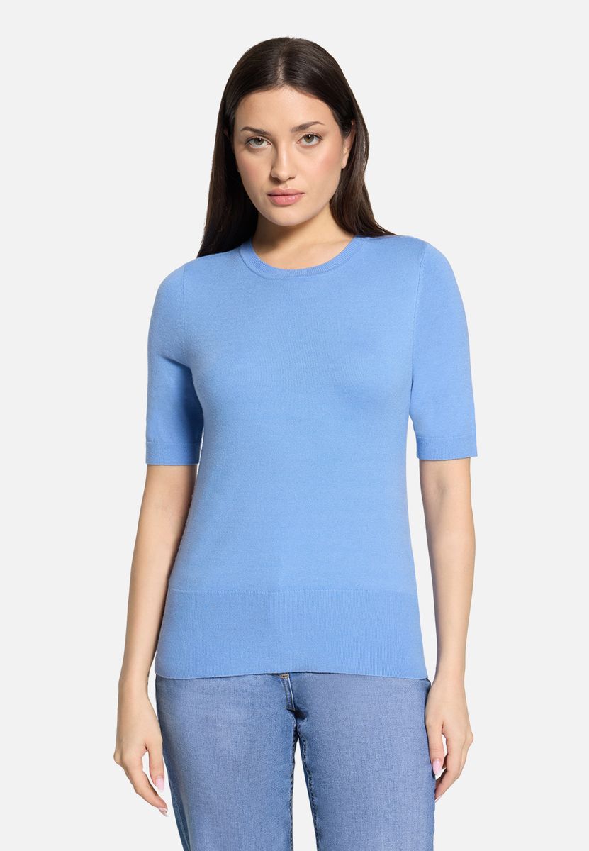 Zeitloser Kurzarm-Strickpullover
