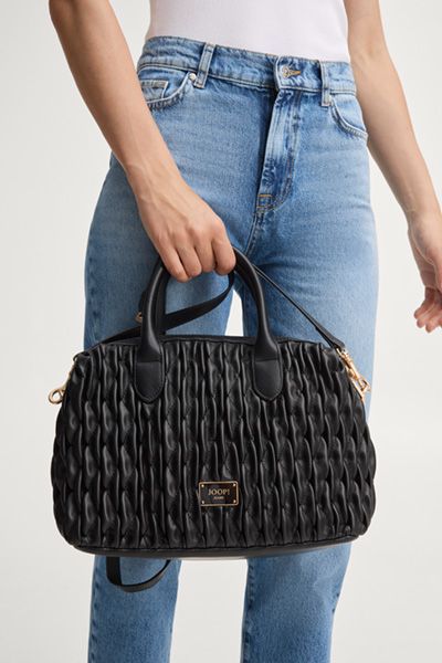 Handtasche aus gerafftem Kunstleder