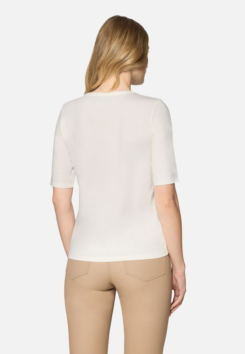 Grafik-T-Shirt mit Blumenprint und Strass