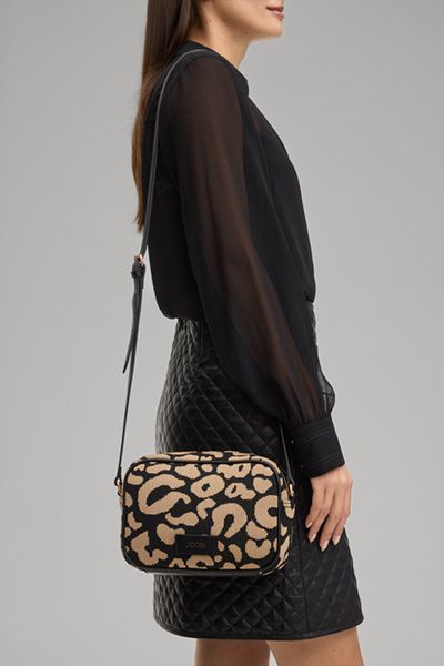 Kameratasche mit Leopardenmuster aus Jacquard