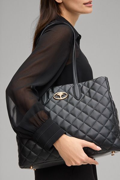 Eleganter Shopper mit Rautensteppung