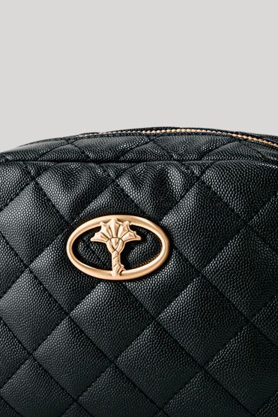 Gesteppte Kamera-Tasche aus Kunstleder
