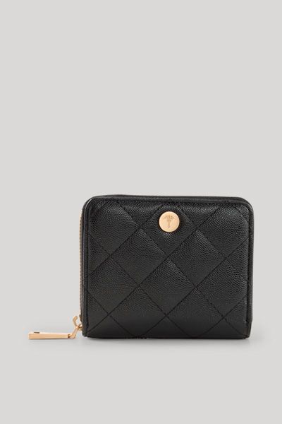 Elegante Gesteppte Zip-Around-Geldbörse