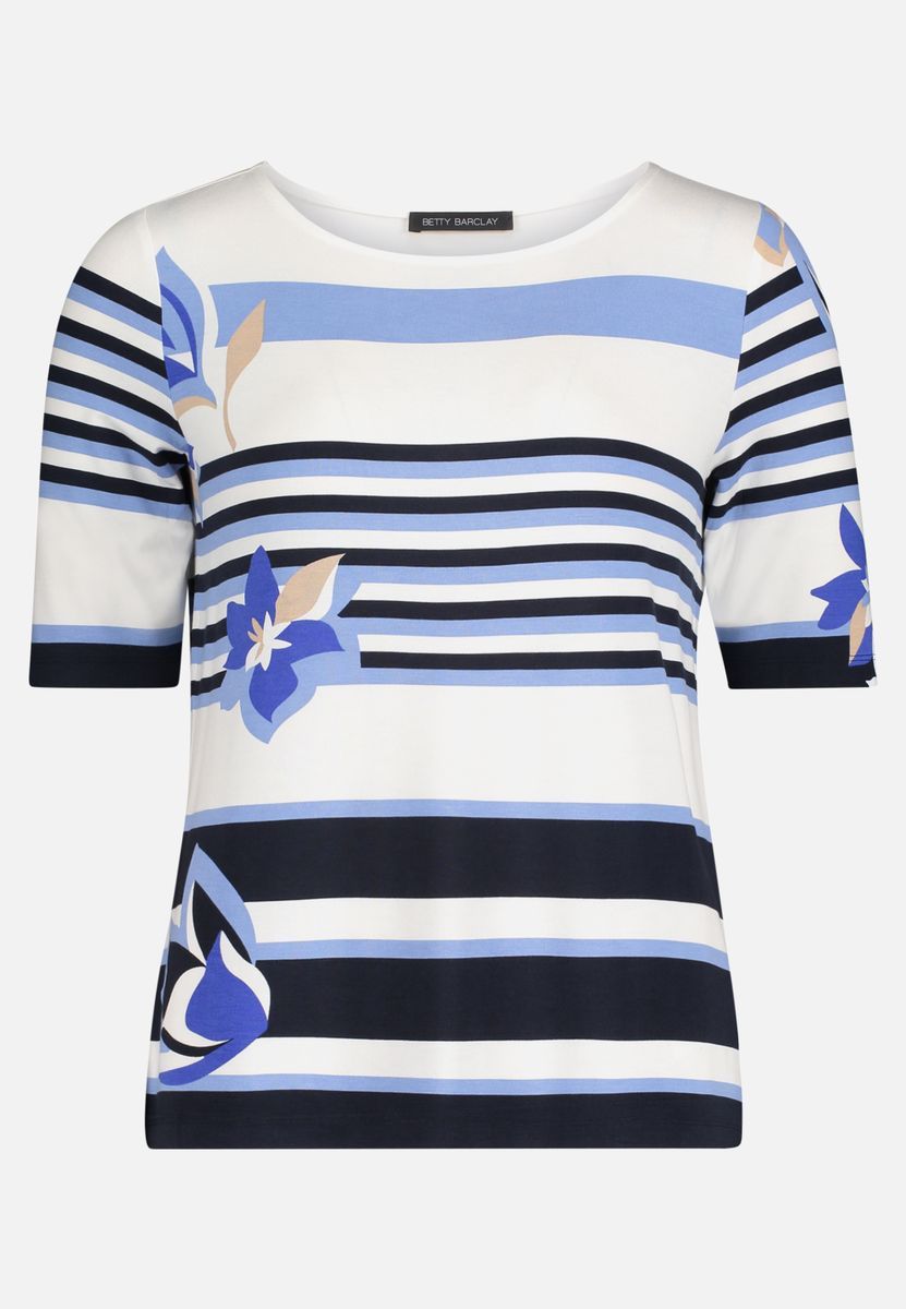 Gestreiftes Shirt mit Blumenprint